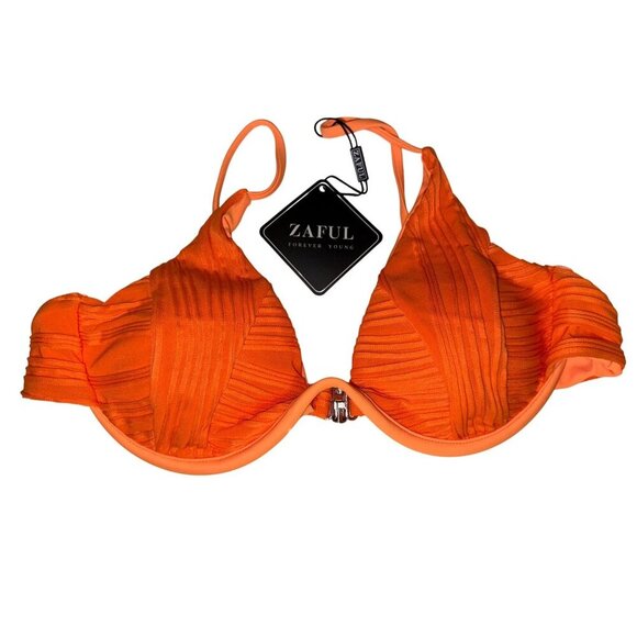 Zaful Bikini Swimsuit Women's Medium Orange String Two Piece Underwire New - Picture 2 of 7